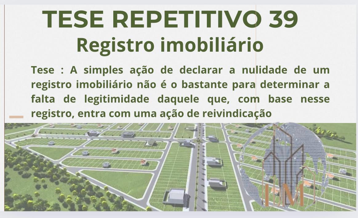 Tese   : A simples ação de declarar a nulidade de um registro imobiliário não é o bastante para determinar a falta de legitimidade daquele que, com base nesse registro, entra com uma ação de reivindicação.